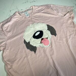 Disney Pink‎ Embroidered Shaggy Dog Face Max T-Shirt XL Japan Exclusive Style